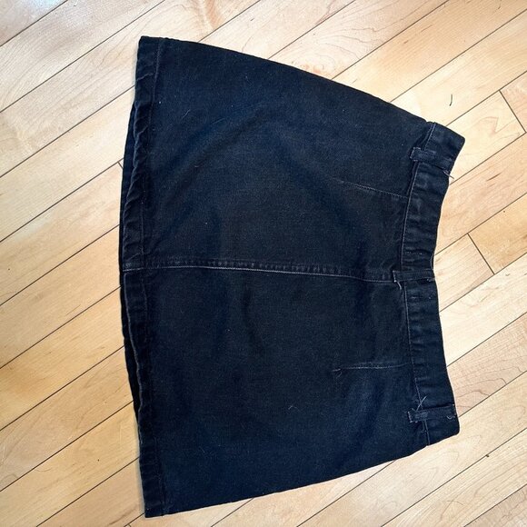 FOREVER 21 Black Denim A Line Jean Mini Skirt Cargo Pockets - size 27 - Picture 4 of 7